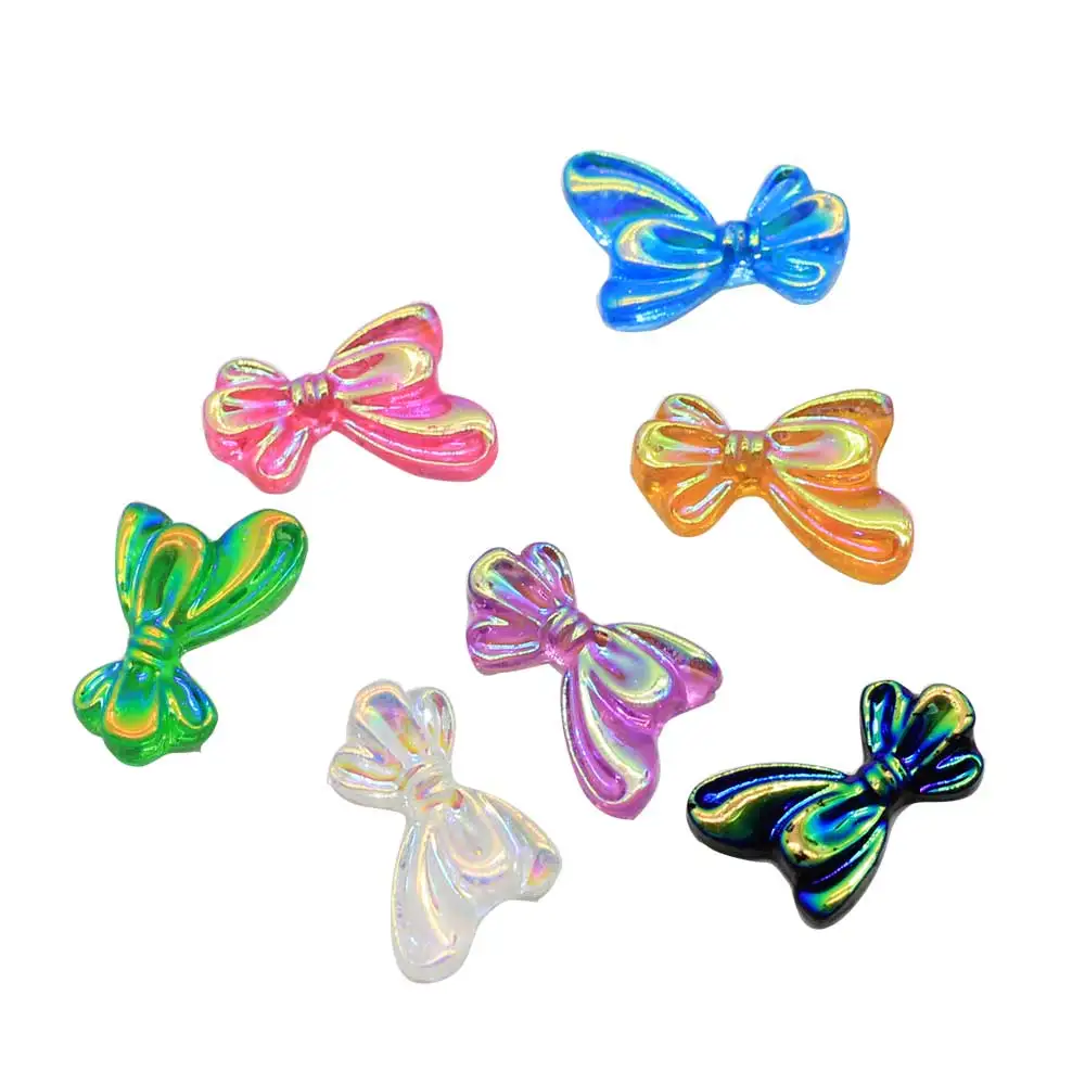 7*10MM AB Plating Mixed Color Resin Bow Knot Flatback Cabochons Phone Case Nail Art Decoration | Дом и сад