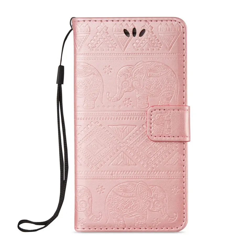 Rose Gold Чехол Coque Elephant для Apple iphone 11 Pro Max X XR XS MAX 7 8 6 6S Plus 5 5S SE кошелек чехол для телефона слот для карты Capa DP02Z - Цвет: Rose Gold