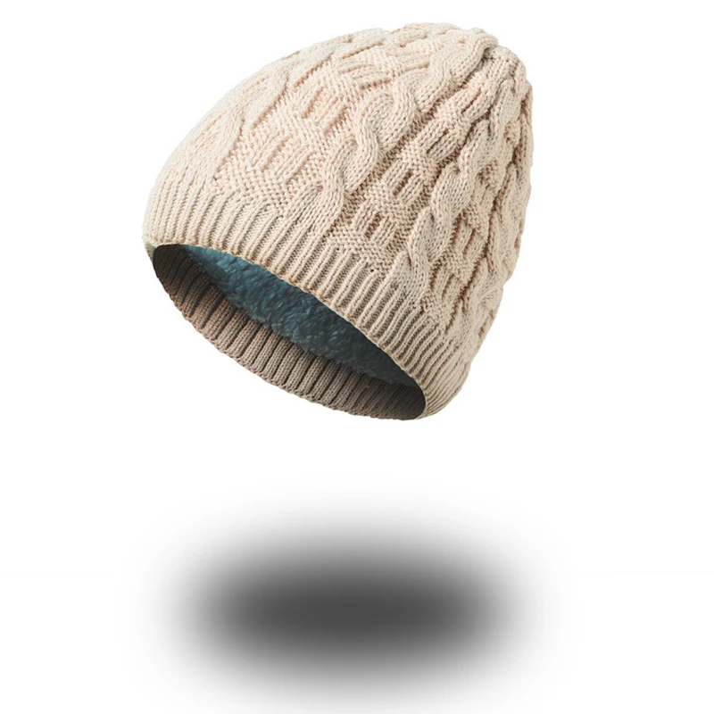 style 12 Модная унисекс зимняя шапка теплая флисовая плотная вязка шапка Skullies унисекс шапка бини модная повседневная однотонная женская шапка - Цвет: style 12