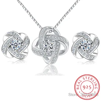 

LEKANI 2020 New Wedding Bridal Jewelry Sets 925 Sterling Silver Zirconia Earrings Choker Necklaces for Women Statement Jewelry