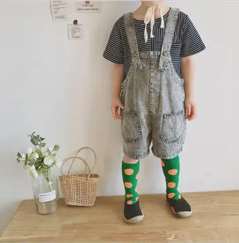 

2020 New Girls Boys Denim Overalls Summer Fashion Kids Shorts 2-7t QA945