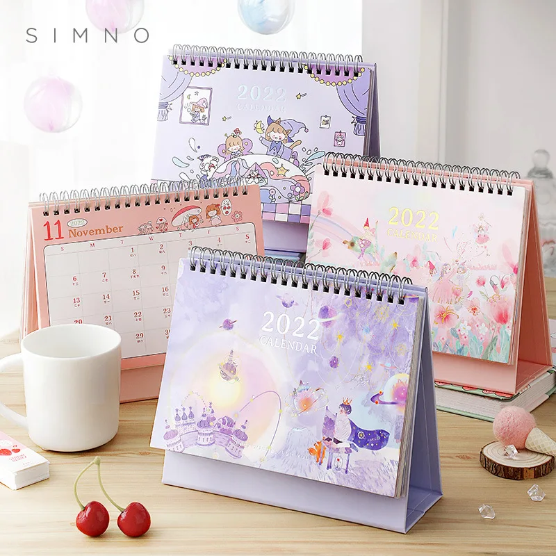 2022 Kawaii Cute Planet Cake Calendar with Sticker Coil Schedule Creative Desk Table Dates Reminder Timetable Planner sl3183 2024 mini desk calendar simple kraft calendar time management daily planner yearly agenda organizer cute desk accessories office