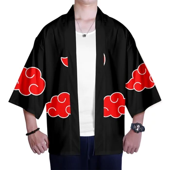 

Naruto 3D Kimono Black and Red Fashion Special 3D Printed Naruto Kimono T-Shirt Cardigan Seven-quarter sleeve Harajuku Style Top