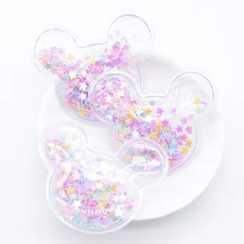 

8Pcs 52*45mm Mouse Transparent Plastic Filling Shakers Sequin Appliques for DIY Crafts Headwear Hair Clips Accessories C20C26