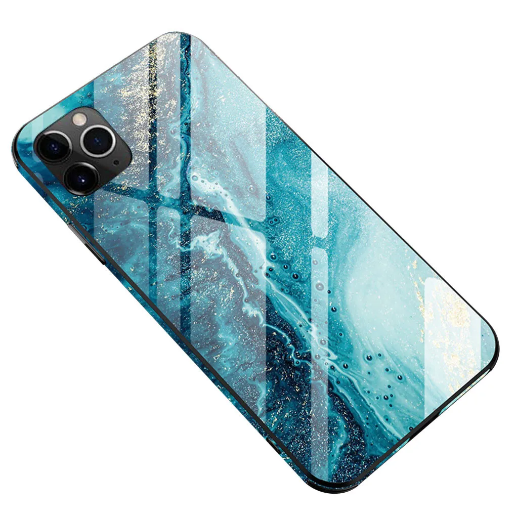 Чехол из закаленного стекла для iPhone 11, чехол для iPhone 11 Pro 11Pro Max, роскошный защитный чехол с принтом, защитный чехол из ТПУ, защитный чехол 19 ot - Цвет: A