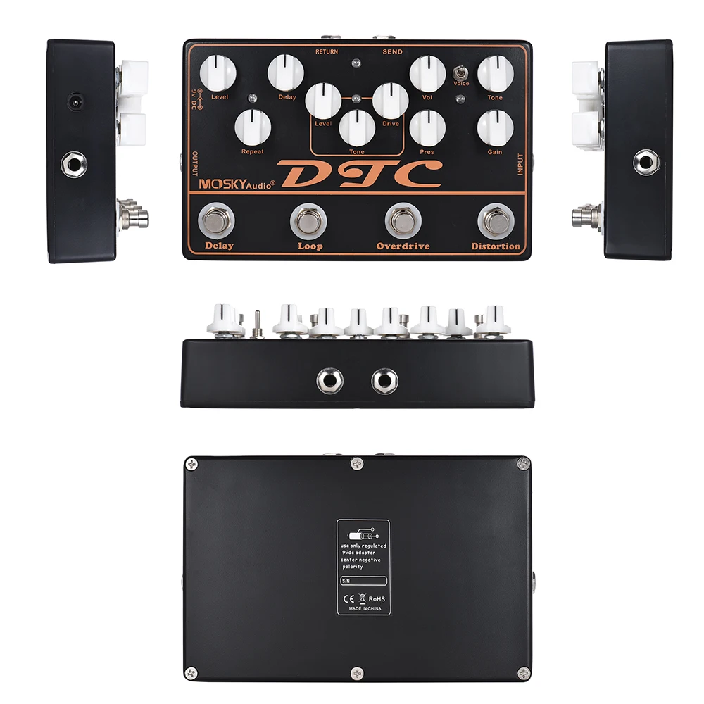 MOSKY DTC 4-in-1 Electric Guitar Pedal Distortion + Overdrive + Loop + Delay Effects True Bypass Guitar Accessories Guitar Part 2 MOSKY DTC 4-in-1 Electric Guitar Pedal Distortion + Overdrive + Loop + Delay Effects True Bypass Guitar Accessories Guitar Part 2