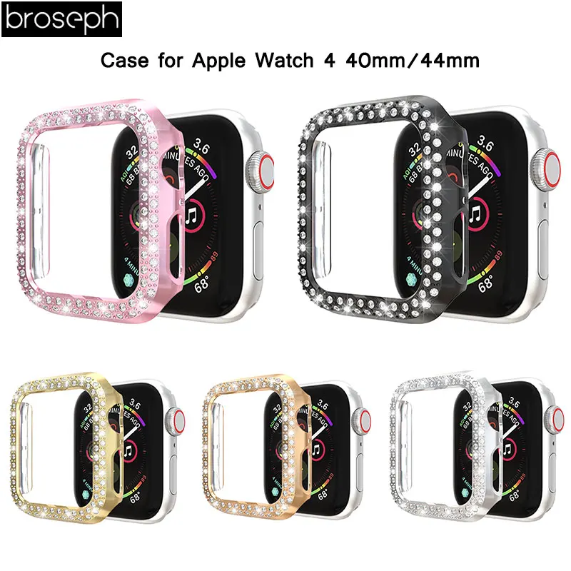 

Screen Protective Case for apple watch 4 40mm 44mm Diamond Plating Watch Bumper Cover Frame for Iwatch 4 Band Accessories