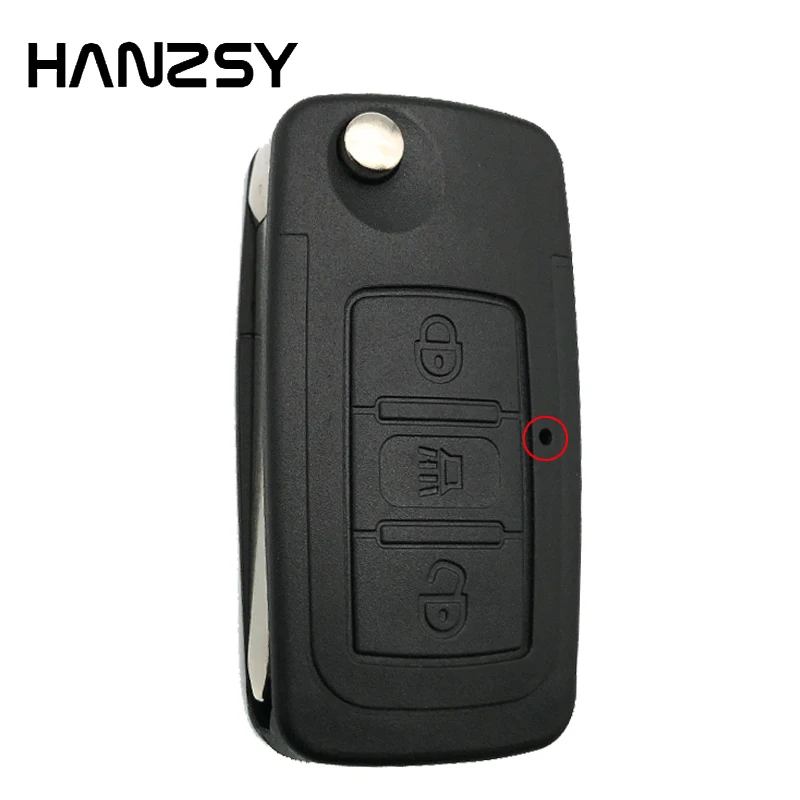 HANZSY 3 Buttons Folding flip key Case For Great Wall C50 Replacement Car Remote Key Shell Fob Cover With Uncut Blade