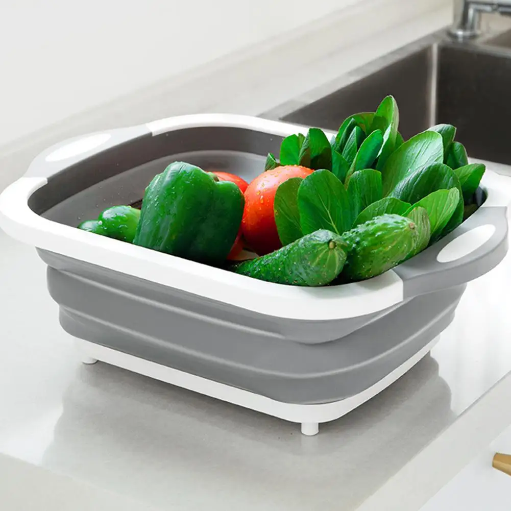 

MeterMall Multifunction Folding Sink Drain Basket for Vegetable Fruit Washing Storage