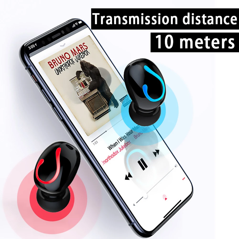 

Q61 TWS Wireless Bluetooth Headset In-ear LED Music Running Sport Wireless Headset Waterproof Wireless Earbuds for iPhone
