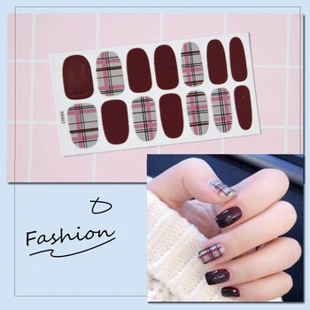 

14 Tips Environmentally Waterproof Full Cover Nail Art Sticker Collection Multicolor DIY Fashion Nail Polish Film For Women