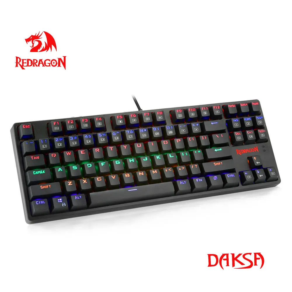 Redragon DragonBorn K630 RGB USB Mechanical Gaming Keyboard Red Switch 61 Keys Wired detachable cable,portable for travel computer keypad
