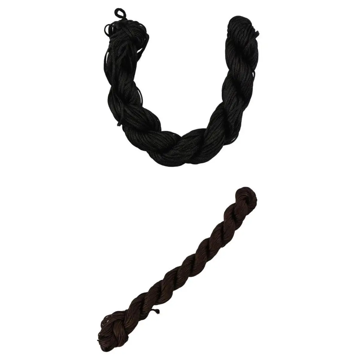 60m 1mm Braided Cord Chinese Knotting Macrame Cord String Brown & Black