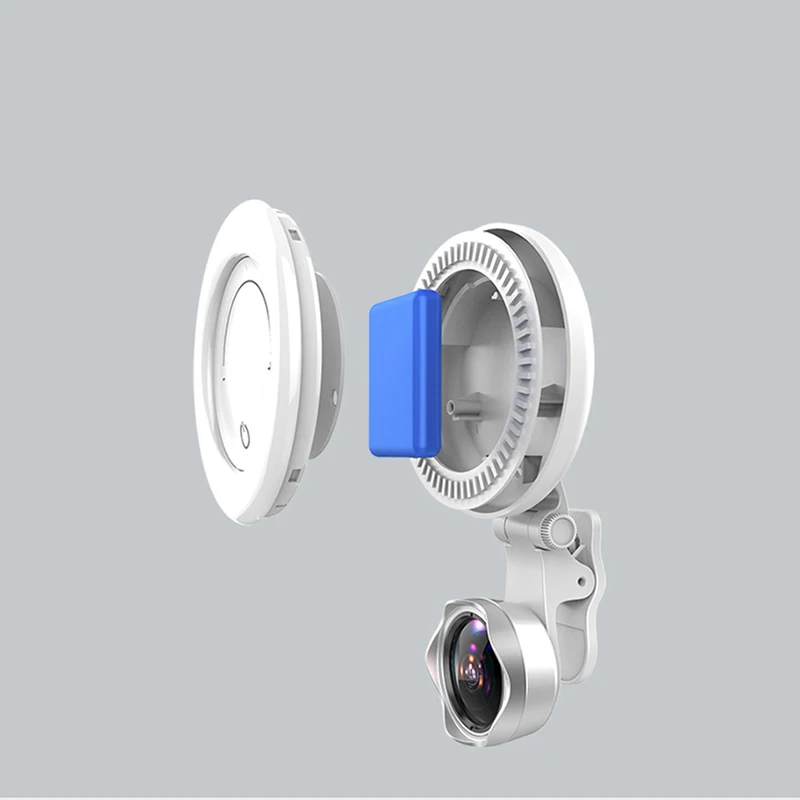 Красивый объектив 120 ° супер широкоугольное кольцо осветительный светодиодный объектив для селфи многосекционный затемняющий кабель для передачи данных