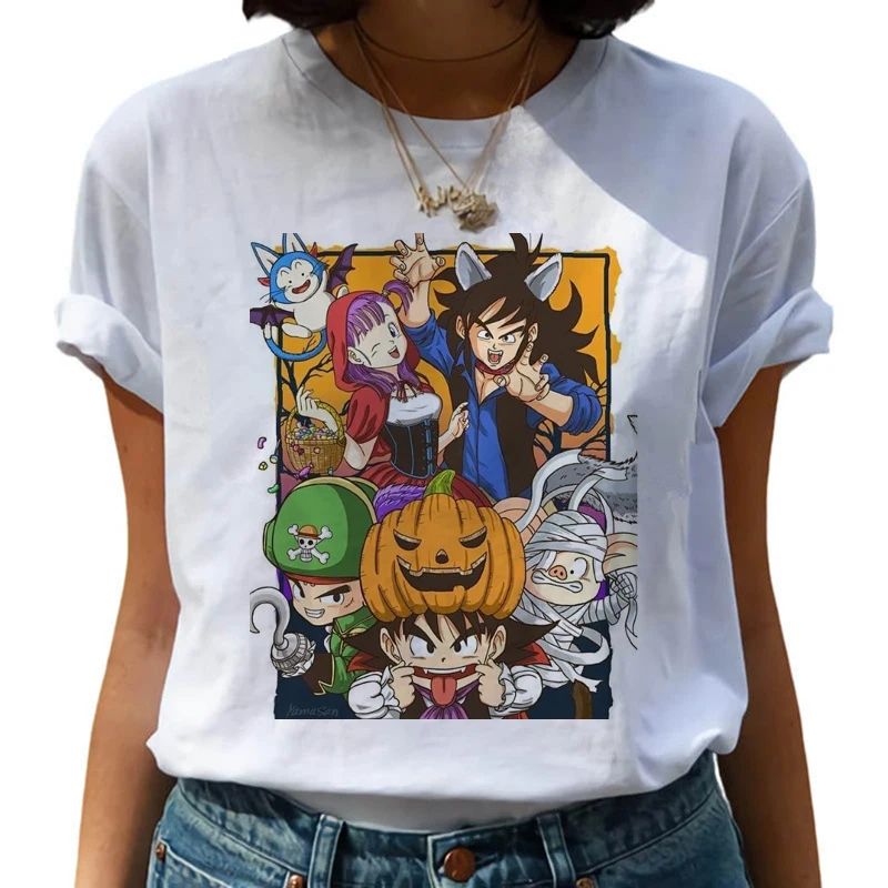 Dragon Ball Z веселое Harajuku футболка для женщин Kawaii Son Goku футболка Аниме Супер Saiyan Ullzang футболка 90s футболки с графическим изображением женские