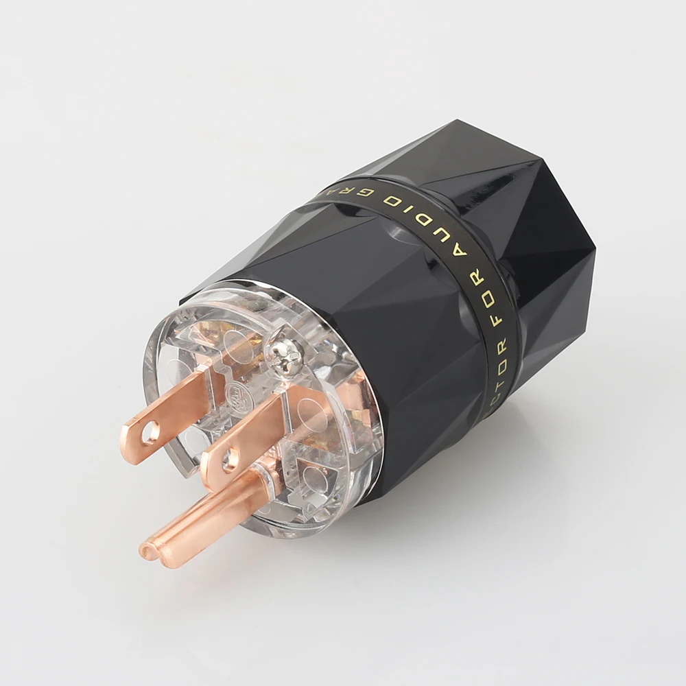 Ceny Viborg VM503 górna przezroczysta wtyczka zasilania przezroczyste czyste srebrne miedziane złote rodowane dostępne Hi wtyk końcowy złącza IEC