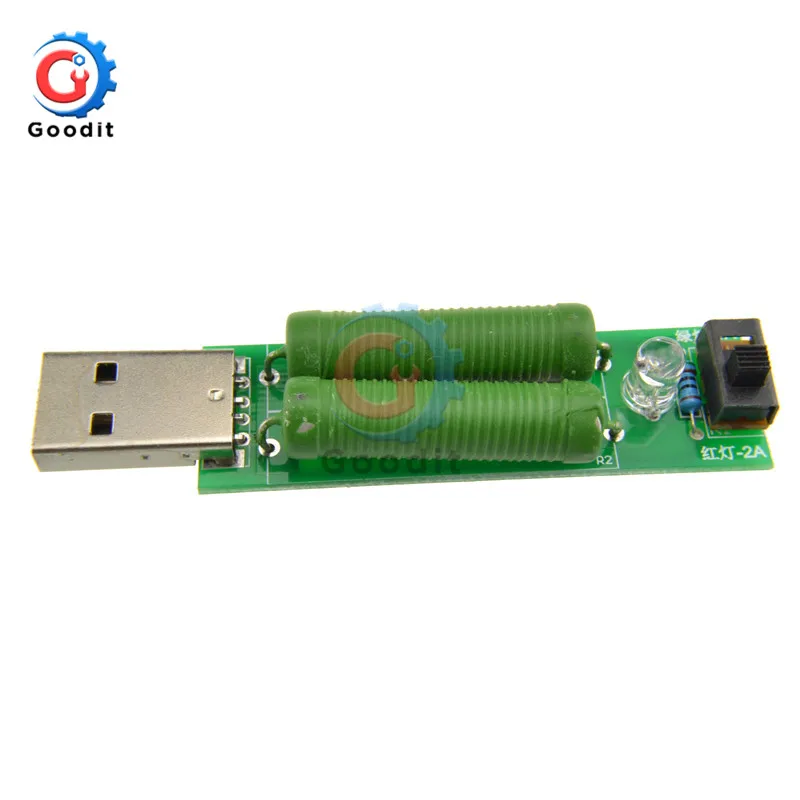 USB мини разряд интерфейс нагрузочный резистор с переключателем 1А зеленый 2А красный светодиодный аккумулятор Емкость напряжение разрядка сопротивление тестер