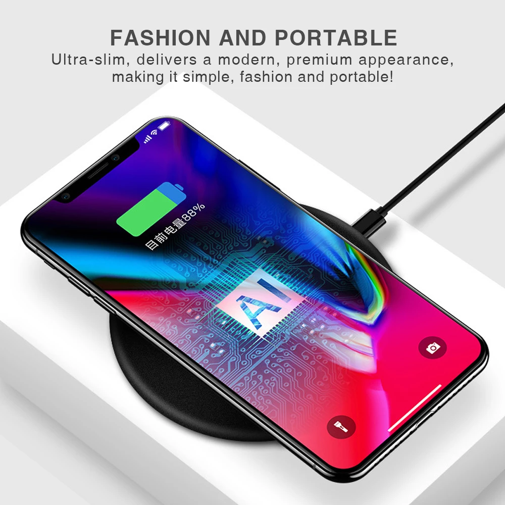 BBGear Qi Беспроводное зарядное устройство для телефона Быстрая зарядка iPhone X samsung