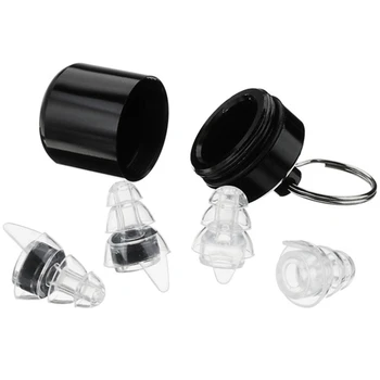 

2 Pairs Noise Cancelling Hearing Protection Earplugs for Concerts Sleeping Bar DJ Motor Sports Reusable Silicone Ear Plugs(Black