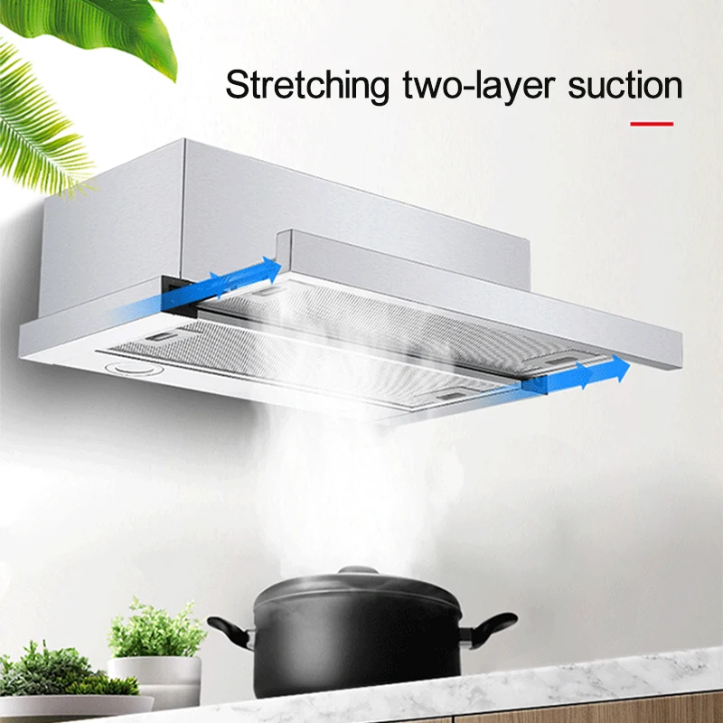 600mm Mini Range Hood Household Kitchen Exhaust Hood Range Hood Pull-Out Range Hood Stainless Steel Kitchen Apartment Range Hood 5