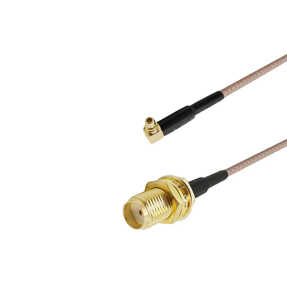 USA-CA RG188  SMA MALE ANGLE to MMCX FEMALE Coaxial RF Pigtail Cable 