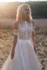 Bohemian VINTAGE BOHO Wedding Dresses Lace Satin Bridal Gowns  Beach Custom Made Robe De Mariee ► Photo 2/6