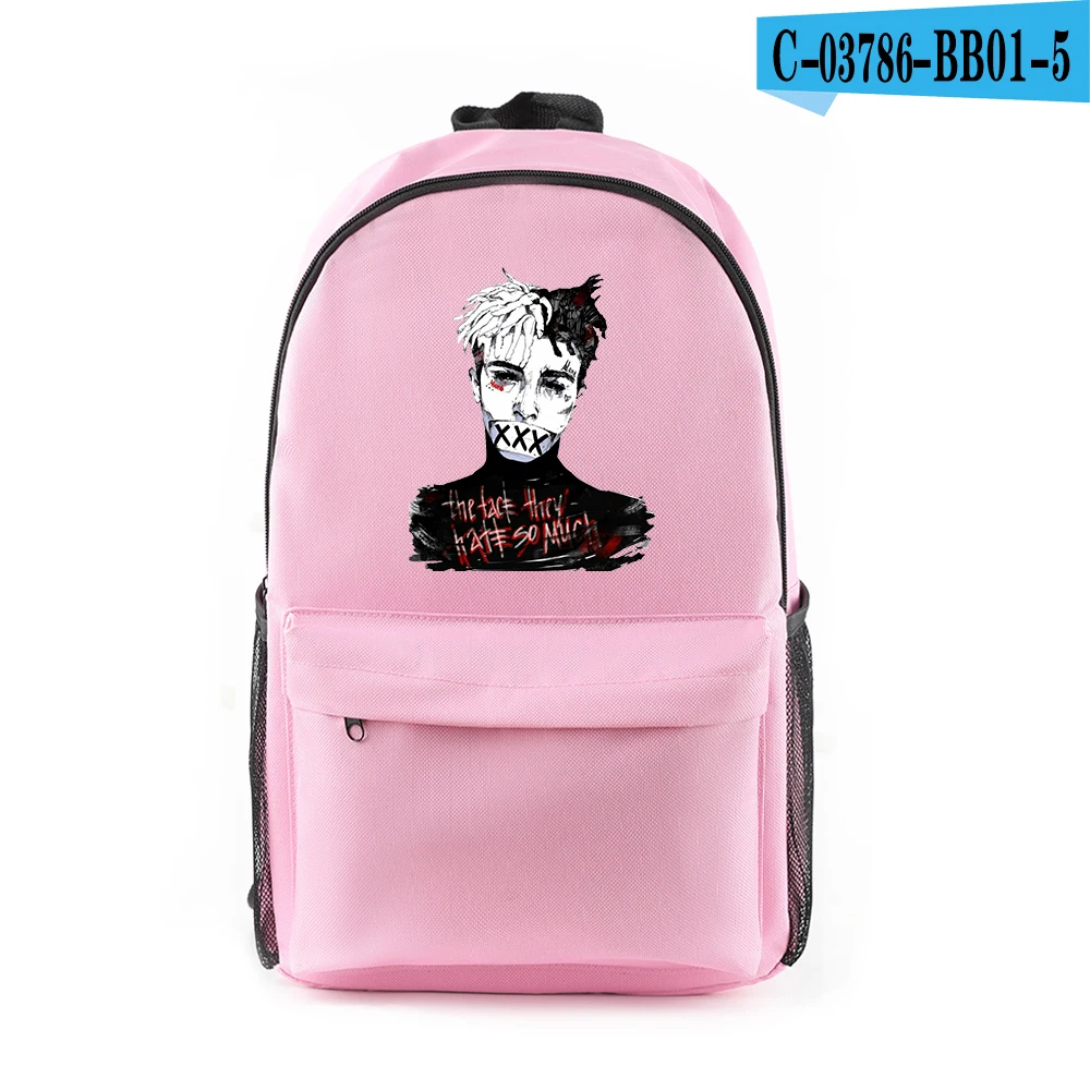 pink Раппер XXXTentacion аксессуары холст Harajuku сумка веселый рюкзак аниме хип-хоп подростковый школьный стиль крутые холщовые сумки - Цвет: pink