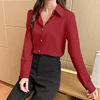 Silk Shirt Women Long Sleeve Shirts Women White Shirt Woman Silk Blouse Tops Plus Size Casual Woman Solid Basic Shirts Blouses ► Photo 3/6