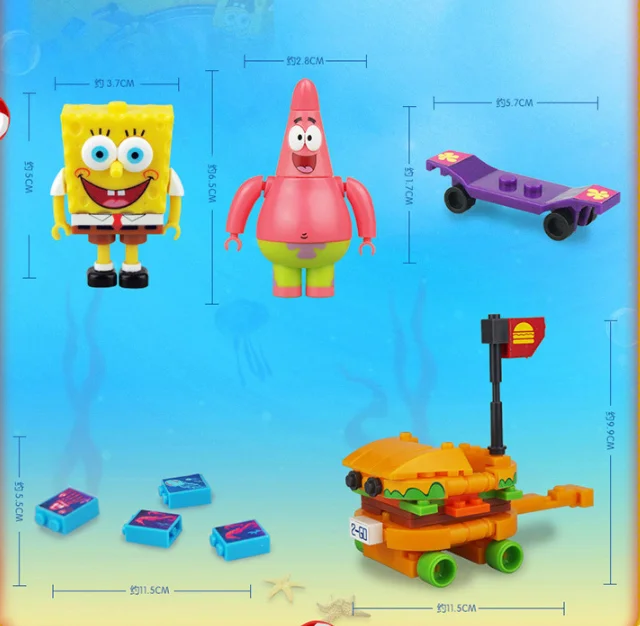 Серия SpongeBobinglys мультфильм Патрик звезда модель строительные блоки Обучающие Фигурки игрушки для детей рождественские подарки