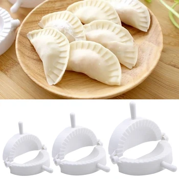 

3pcs/sets Dough Press Empanada Kitchen Cooking Pastry Dumpling Molds Maker Jiaozi Home Mould For Dumplings Plastic Pie