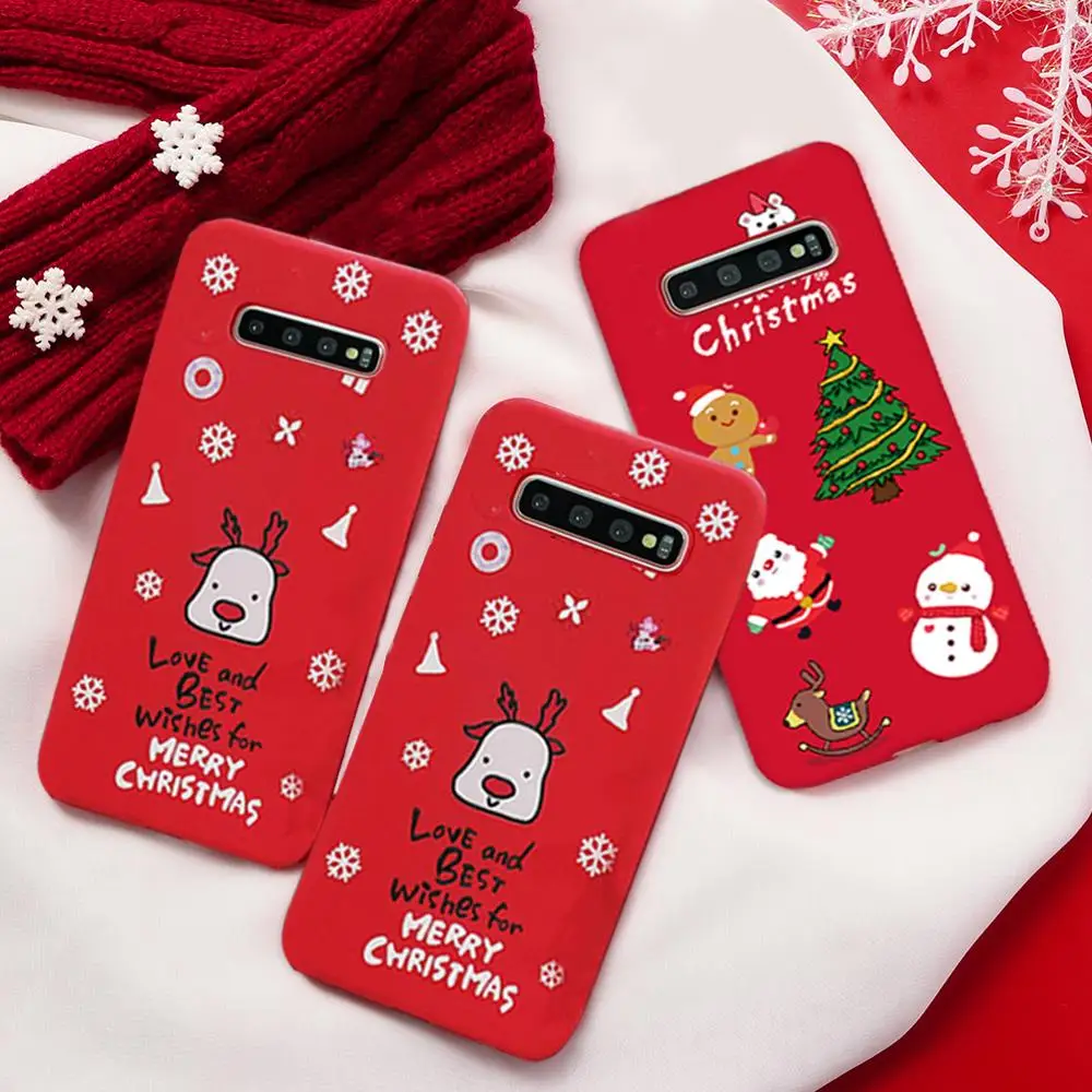 

Cartoon Christmas Case For Samsung Galaxy A50 A40 A30 A10 A20 A70 For S8 S9 S10 Plus S10e S7 edge Note 8 9 10 Plus Silicone Case