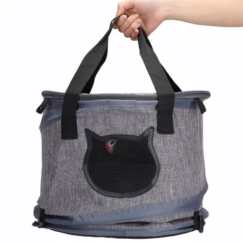 

Hot Portable 3 in 1 Cat Collapsible Carrier Breathable Cat Dog Carrier with Cushion Scratch Ball Tunnel for Cat Kitten Dogs