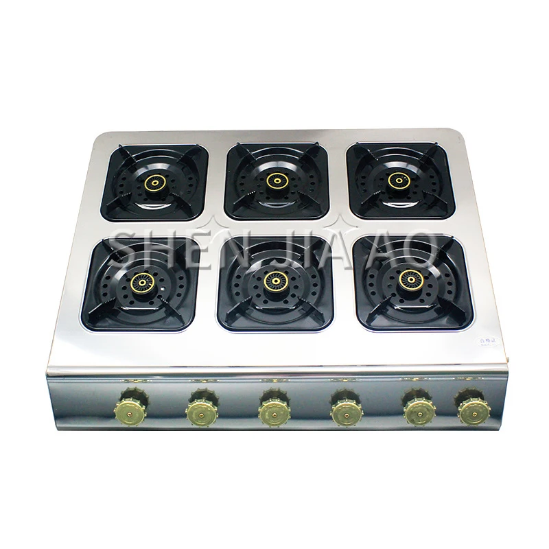 Medium high pressure square six-heads gas stove Commercial fire burner head Desktop furnace multi-purpose 6-holes | Бытовая техника