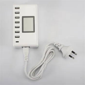 

8 Ports USB Mobile Phone Tablet Fast Charger Head LCD LCD Digital Display Intelligent Multi-hole Socket Support Type-C