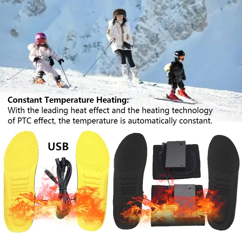 

Unisex USB Charging Electric Heated Insoles for Shoes Winter Warmer Foot Heating Insole Boots Battery Box Heater Pads Soles