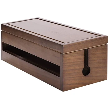 

Cable Management Box Wooden Cord Organizer Box for Extension Cord Power Stripe Surge Protector Wire