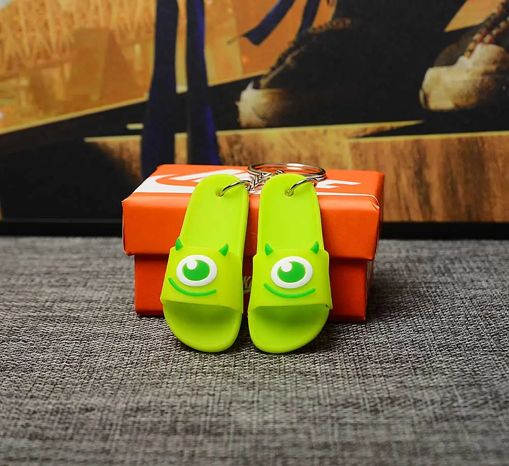a pair w box Дропшиппинг DIY 3D тапочки брелок рюкзак ювелирные изделия креативный подарок на день рождения Пары Рождественский тапок брелки - Цвет: a pair w box