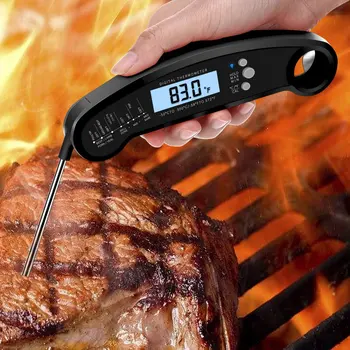

Digital Food Barbecue Thermometer Meat Thermometers Waterproof Instant Read Thermometer with Calibration Backlight Kitchen Tools