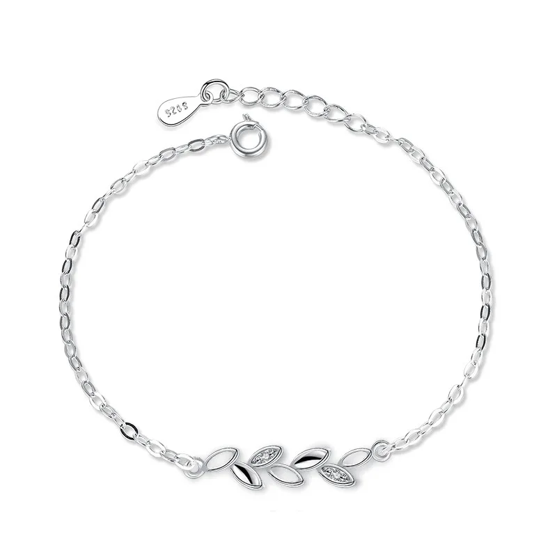 

AIDEVER original Women's fashion Lucky with leaf silver hand chain Bracelet graduation farewell gift bangle jewellery