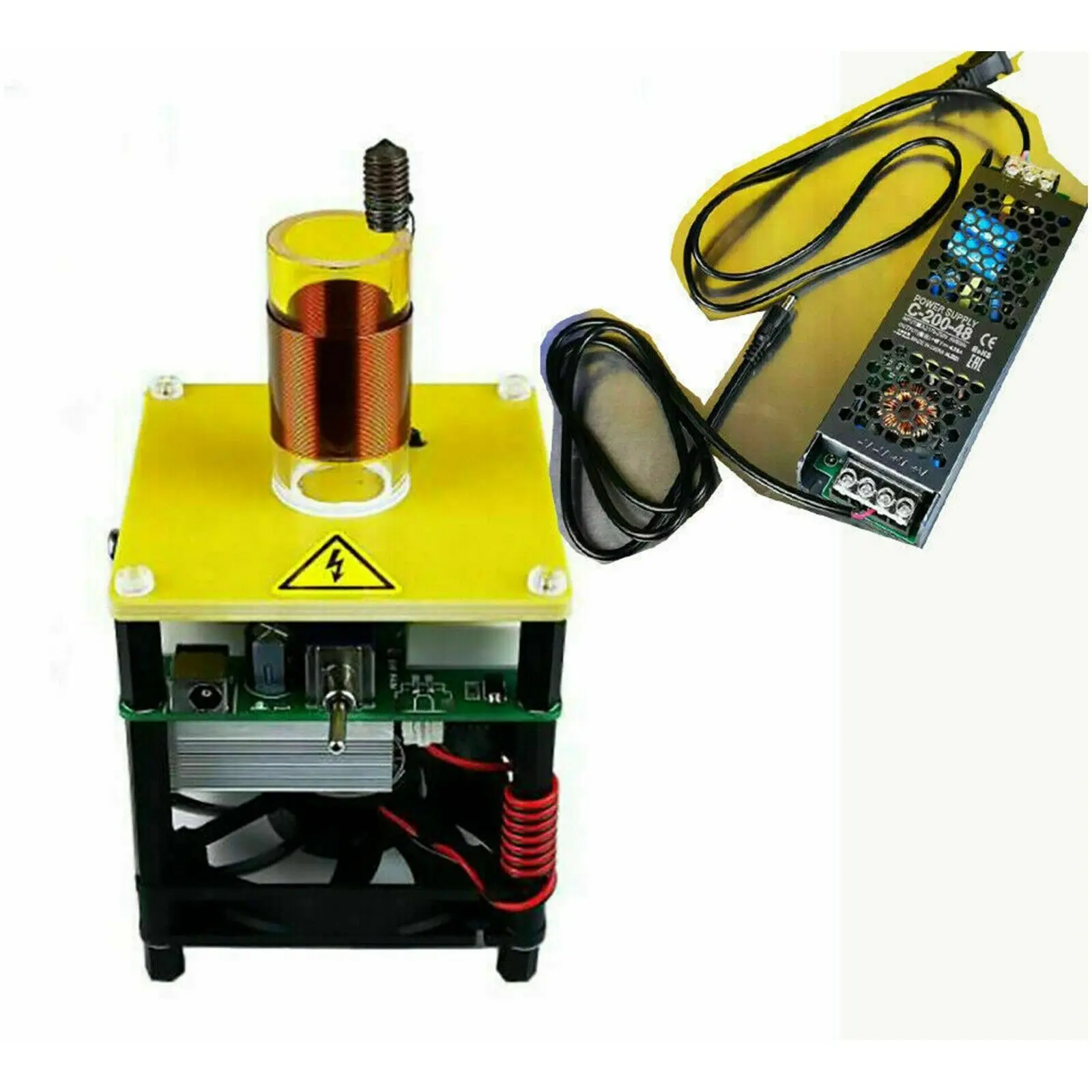 AssembledTeslaCoilElectronicCandlePlasmaCandleHFSSTCPlaying