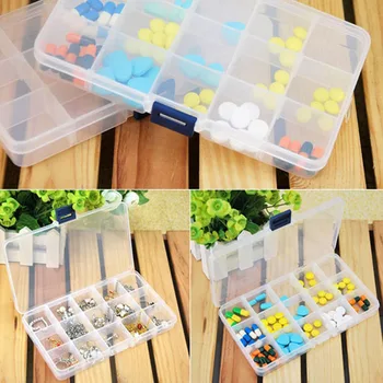 

15 Grid Creative Storage Box With removable dividers Valuables Jewellery Cash Clear Plastic Box Organizer Storage Container
