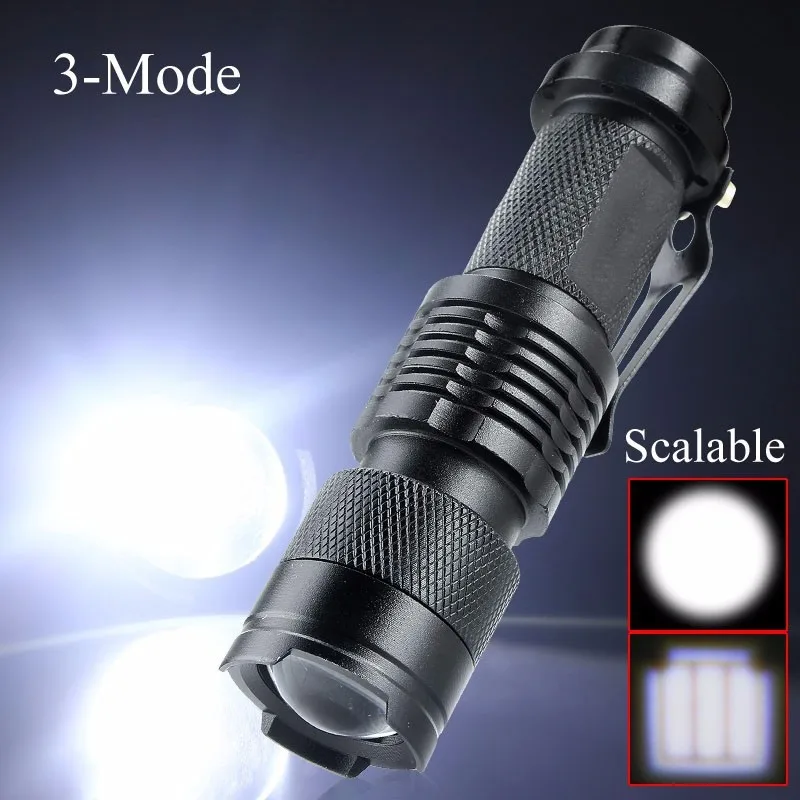 

CREE Q5 LED Flashlight Zoom Glare Camping Light 3 Switch Modes Waterproof Zoomable Outdoor Bicycle Flashlight