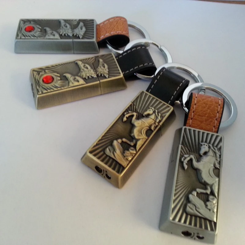 Винтажный рельефный Jet Wheel брелок зажигалка для ключей Horse & Eagle портативная
