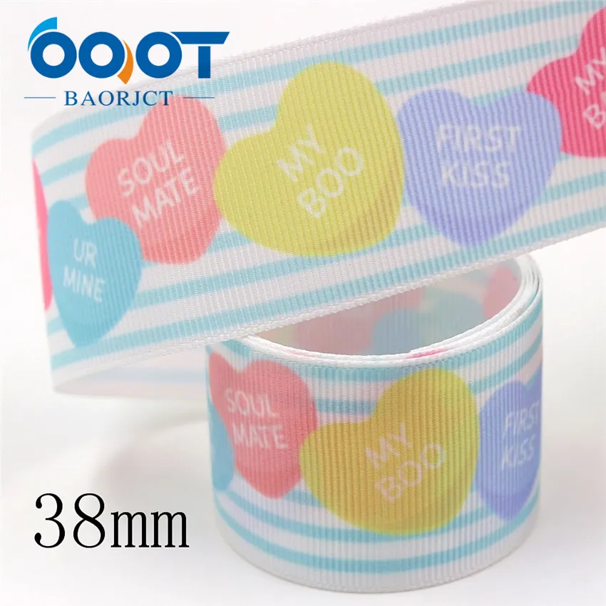 OOOT BAORJCT I-191007-2410, 38 мм, 10 ярдов мультфильм термотрансферные печатные корсажные ленты, свадебные украшения DIY материал - Цвет: I-191007-2410