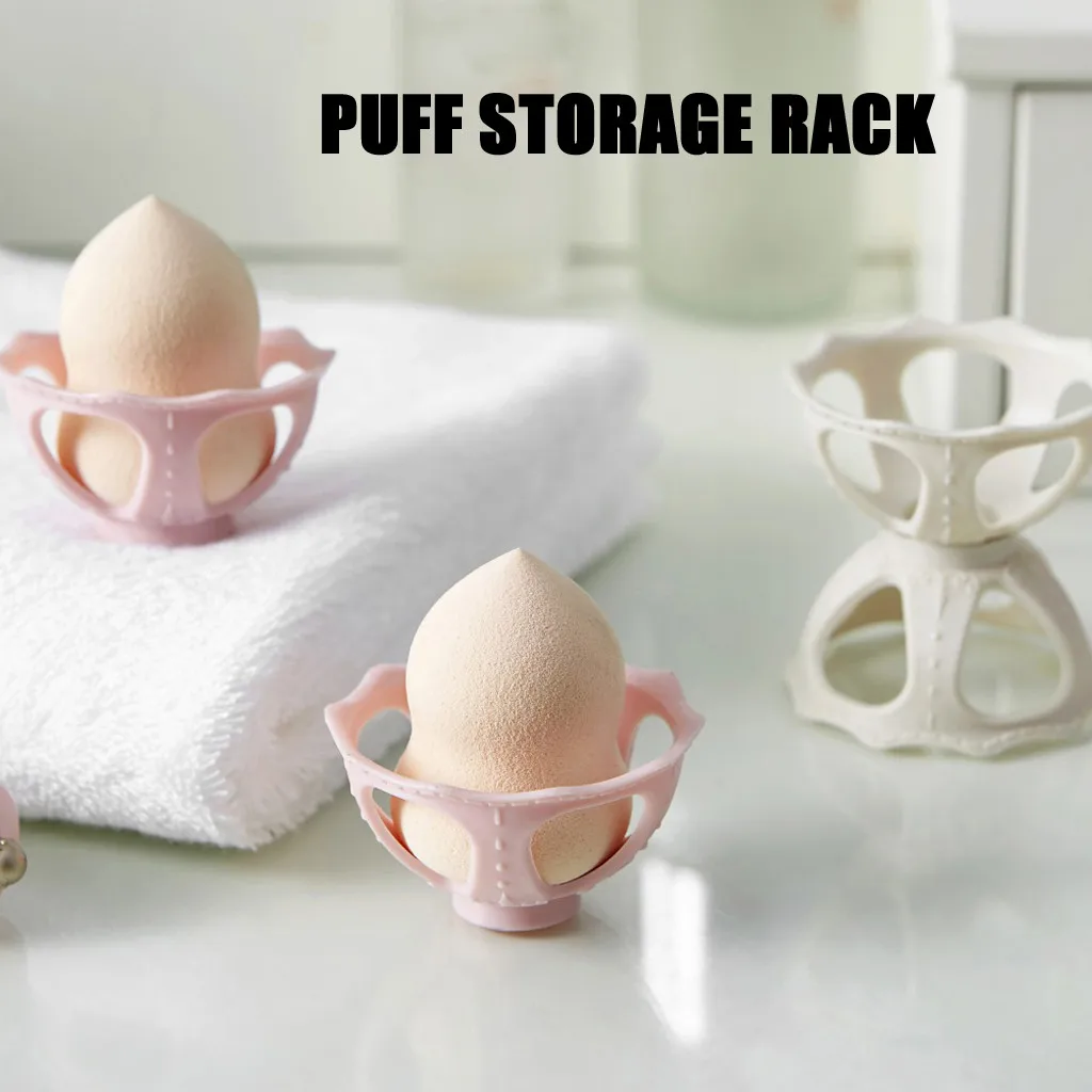IBCCCNDC Soft Silicone Powder Puff Drying Holder Egg Stand Beauty Pad Makeup Sponge Display Rack Cosmetic Case Puff Holder