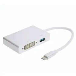 Type-c к HDMI VGA DVI USB кабель многопортовый HD 4 в 1 концентратор Мини адаптер конвертер серебро