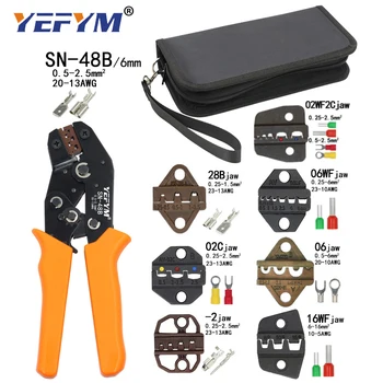 Alicatesde prensado, herramientas SN-48B 7 mandíbula para Tab 2,8 4,8 6,3 Pulg/tubo/terminales de aislamiento Kit bolsa herramientas de abrazadera de reparación eléctrica Mini 2