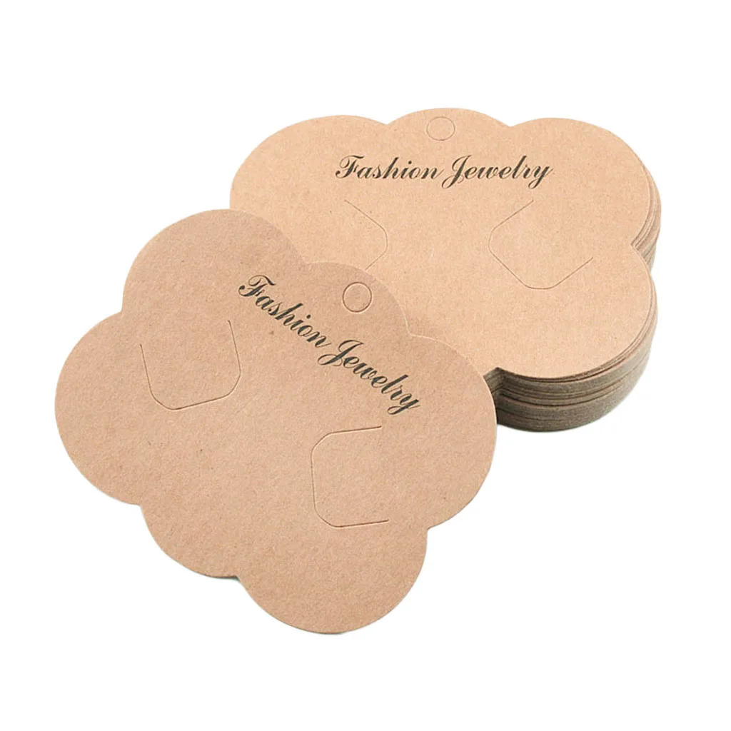 50 Piece Kraft Paper Hair Clip Hairpin Barrette Jewelry Display Cards