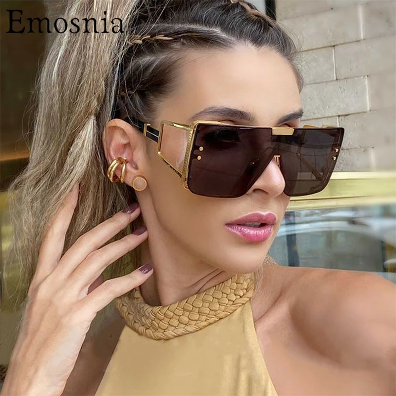 Calanovella New Wide-Leg Square Sunglasses Stylish Retro Fashion Thick