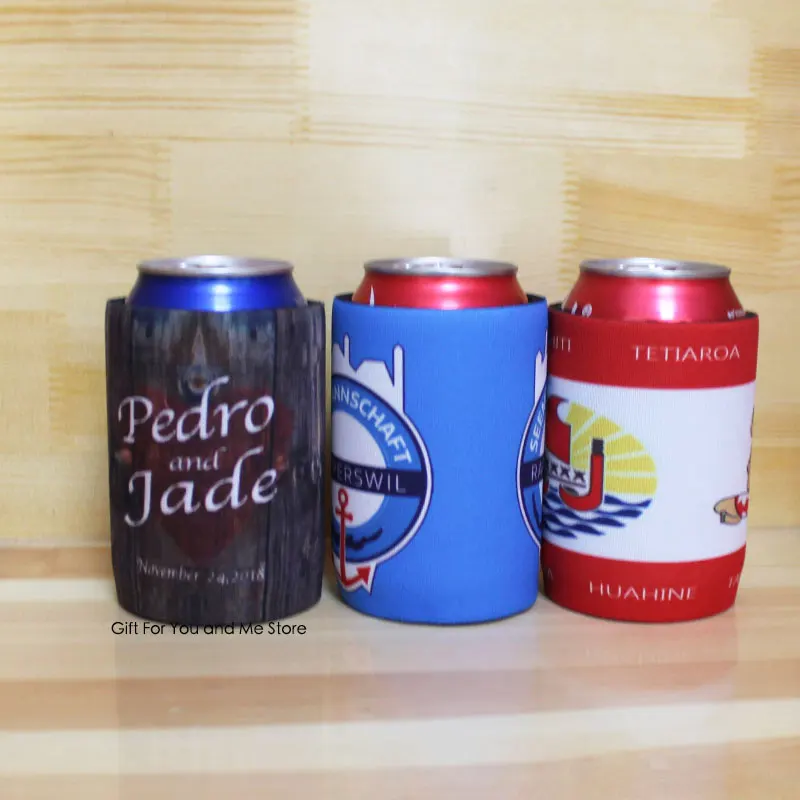 300pcs Wholesale Beer Cooler Neoprene Sports Clubs Stubby Holders Dye Sublimated Can Cooler Bag Stubbie For Business or Wedding
